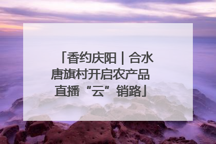香约庆阳｜合水唐旗村开启农产品直播“云”销路